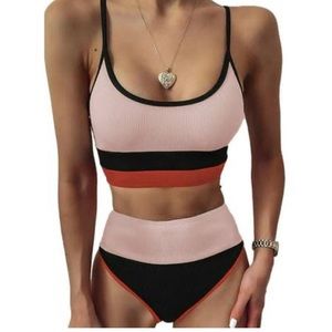 SHEIN Color Block Two Piece Swim Suit- Sz M